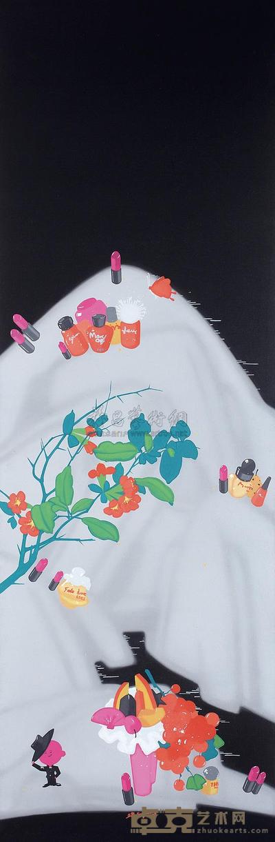 俸正泉 2008年作 您好 210×70cm