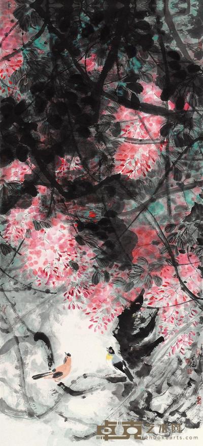 柳学健 紫韵 镜心 137×64.5cm