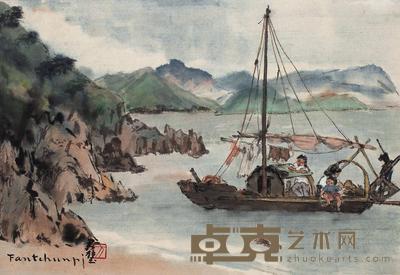 方君璧 1954年作 香港晚泊 32×49cm