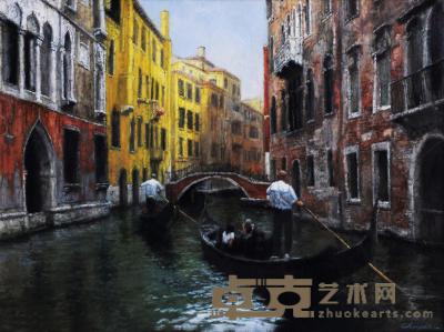 陈逸飞 80年代末作 威尼斯风景 65×80cm