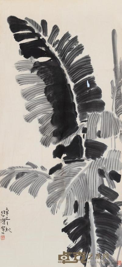 徐悲鸿 1941年作 芭蕉 镜心 94×44cm