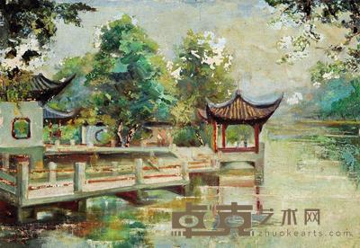 刘海粟 游园 26×38cm