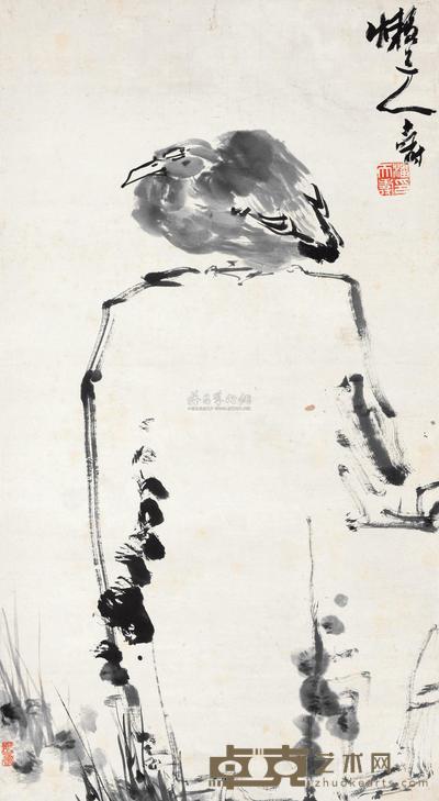 潘天寿 仿八大石禽图 立轴 87×47cm