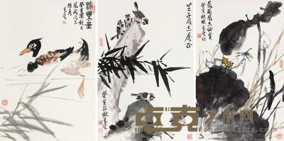 青望 花鸟 （三帧） 立轴 尺寸不一