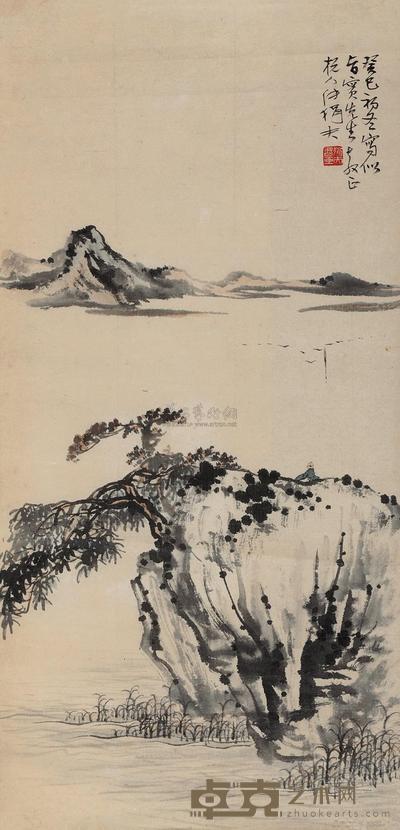 傅狷夫 远眺图 镜心 60×29cm