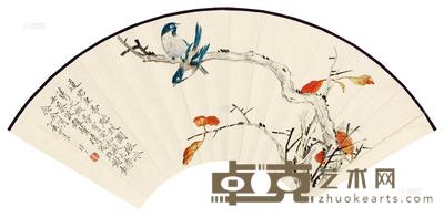 于非闇 踏枝图 扇面 19×49cm