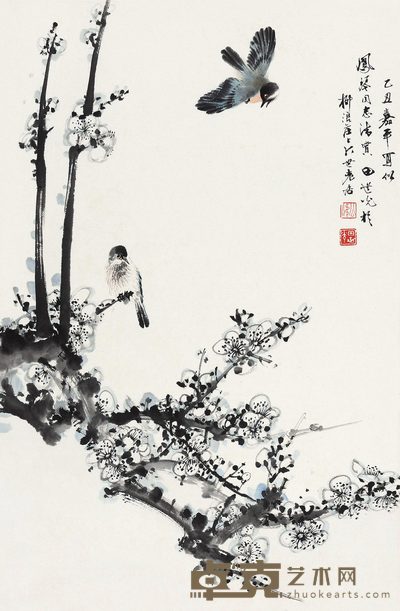 田世光 梅雀 镜心 69×45cm