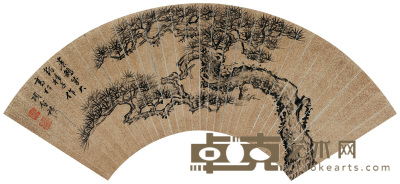 项圣谟 松寿图 镜心 16×48cm