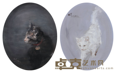 青云戈 猫系列1，2 50×40cm×2