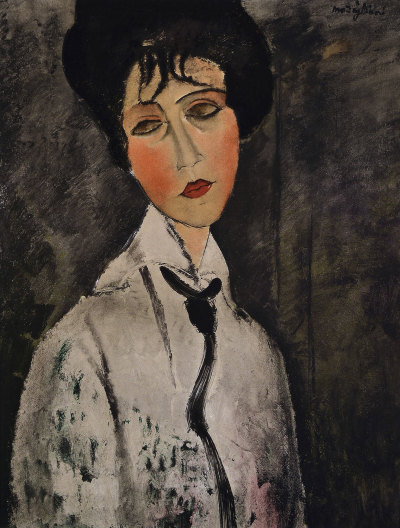 阿梅代奥·莫迪里阿尼 1958年作 戴黑领带的女人