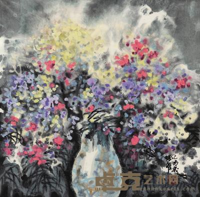 徐希 瓶花 镜框 68×68cm