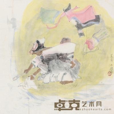 周思聪 晨溪 镜心 68×68cm