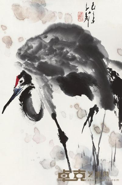 王子武 1979年作 仙鹤 立轴 68×45cm