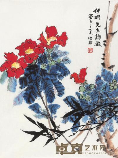 郭怡孮 1983年作 花卉 镜心 54×41cm