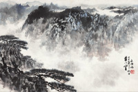宋文治 1977年作 黄山云 镜心
