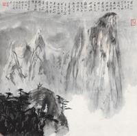 亚明 1980年作 华山奇峰图 立轴