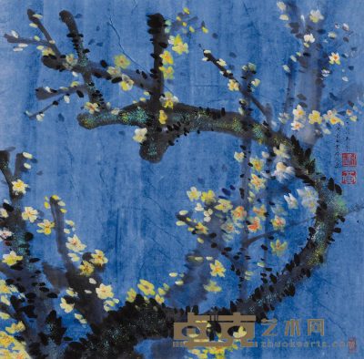 黄永玉 1988年作 梅花 立轴 68×68cm