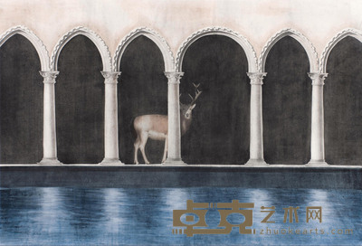 秦艾 2010年作 隔岸 镜心 67×100cm
