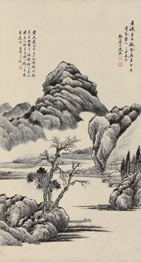 廷雍 仿戴进山水 立轴