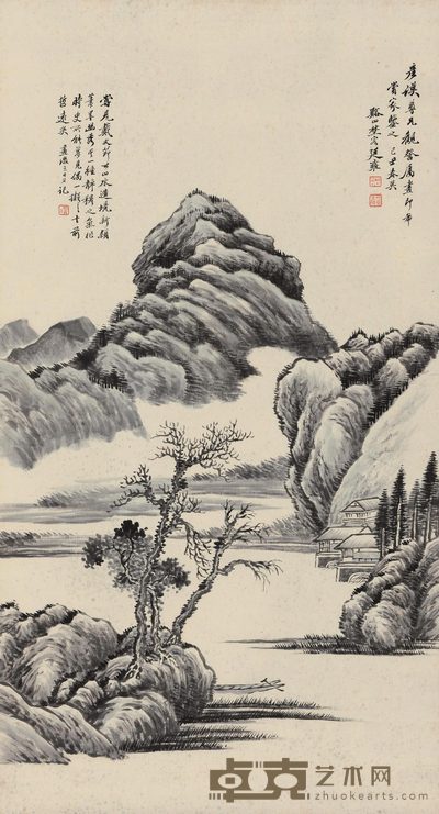 廷雍 仿戴进山水 立轴 96×51cm