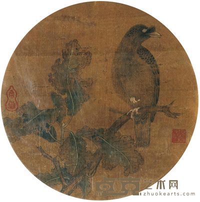 佚名 花鸟 镜心 直径29cm