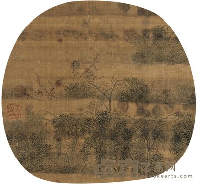 王翚 秋林图 镜心 直径26cm