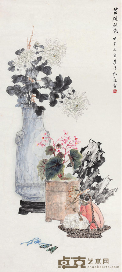 孔小瑜 芸窗秋色 镜心 114×52cm