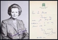 《铁娘子》玛格丽特·希尔达·撒切尔夫人（Margaret Hilda Thatcher）信札与签名照各一件