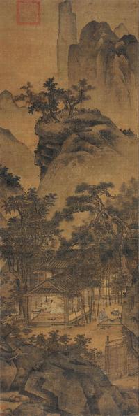 佚名 竹庐烹茗图 镜心