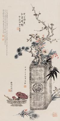 程砚秋 梅兰芳 荀慧生 尚小云 等 清供 立轴