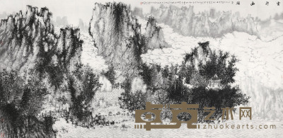 何加林 2004年作 云锁幽谷 镜心 123×250cm