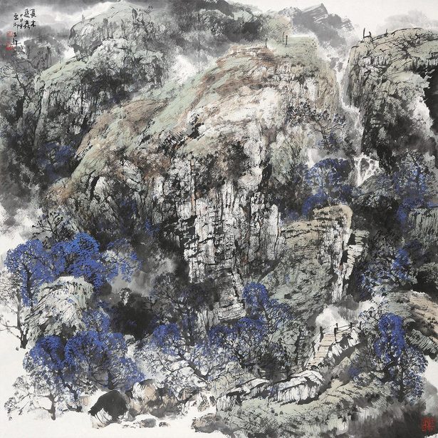 白云乡 2004年作 夏木森森 镜心