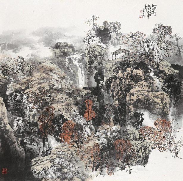 白云乡 2004年作 九水九月秋正浓 镜心