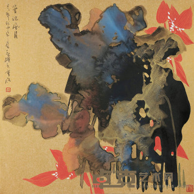 曹俊 2012年作 笔瑞风月 镜心 67×67cm
