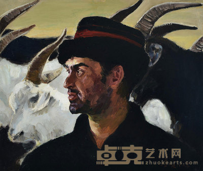 詹建俊 1981年作 山民 56.6×54cm