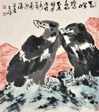 李苦禅 1979年作 天峰鸷鸟 镜心