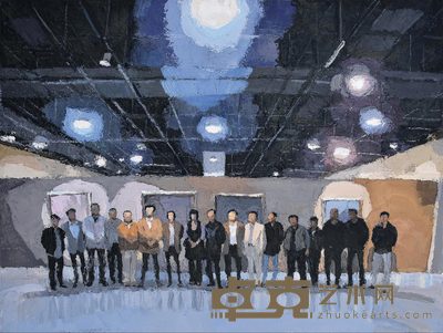 岳龙 2013年作 画展开幕式 80×100cm
