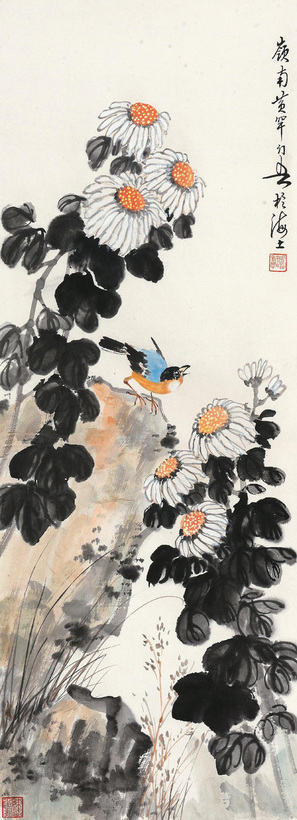 黄幻吾 花鸟 镜心