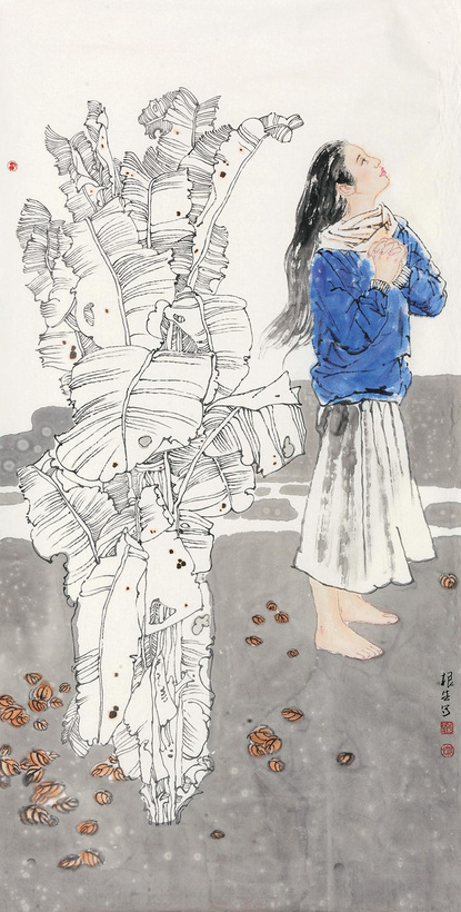 王根生 沐浴春风 镜心