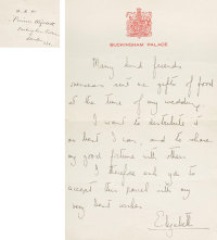“英国女王”伊利莎白二世（Elizabeth Windsor）亲笔信