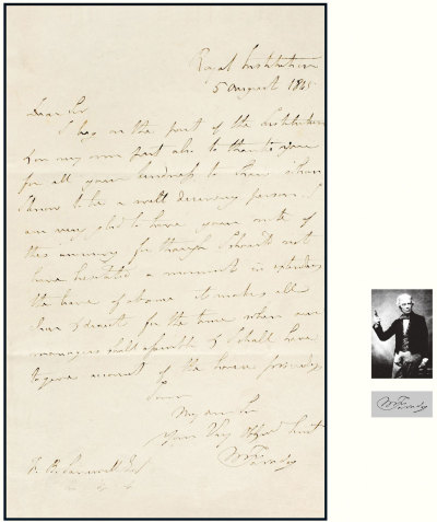 “电磁感应之父”迈克尔·法拉第（Michael Faraday）亲笔信