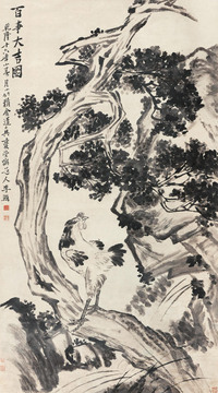 李鱓 1751年作 百事大吉图 立轴