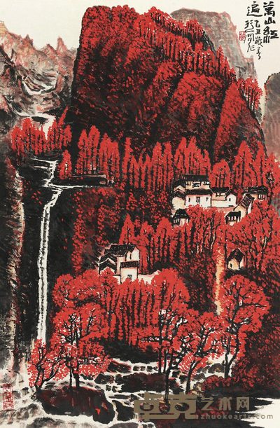 李行简 万山红遍 镜心 78×51cm