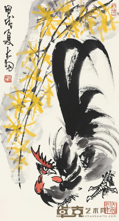 陈大羽 雄风图 镜心 89×48cm