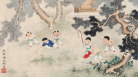 陈林斋 婴戏图 立轴