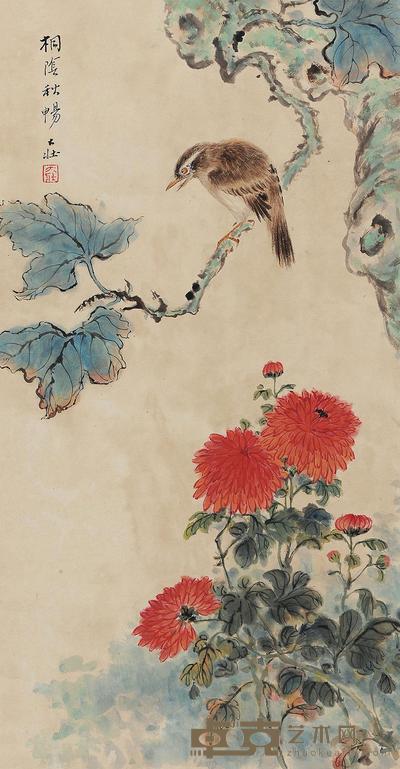 张大壮 桐阴秋畅 立轴 66×34cm