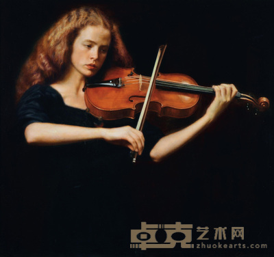 陈逸飞 1990年作  排练 76.5×81.5cm