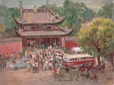 秦宣夫  1968年作 杭州岳王庙 58×78cm