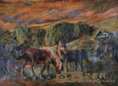 司徒乔 牧马图 38×50cm