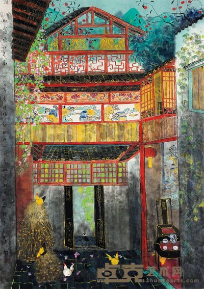 方向 1999年作 白露塘的老屋 镜心 118×83cm